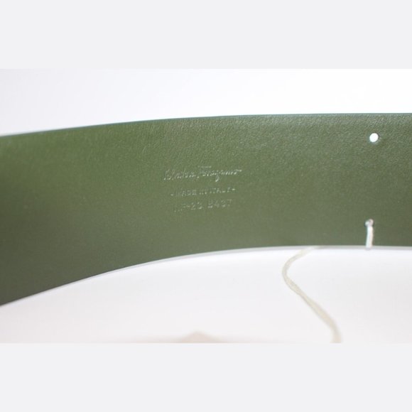 $425 Salvatore Ferragamo NEW SALVIA CALF Leather Belt Size 70 - Picture 3 of 8